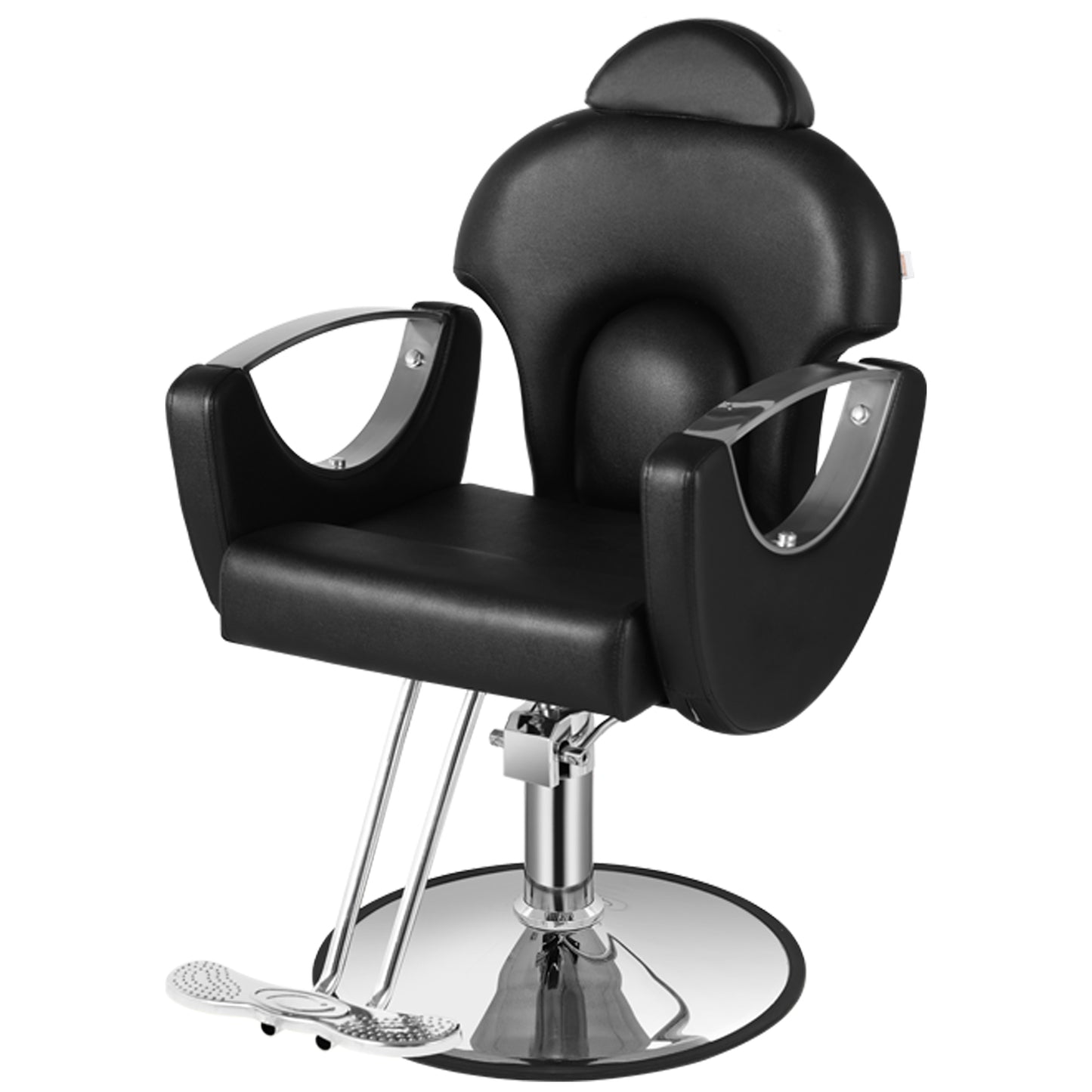 Salon Barber Chair, Reclining Salon Chair for Hair Stylist, Hair Chair with Heavy Duty Hydraulic Pump, 360 Degrees Swivel Styling Braiding Hairdresser Chairs for Home Barbershop, Pure Black